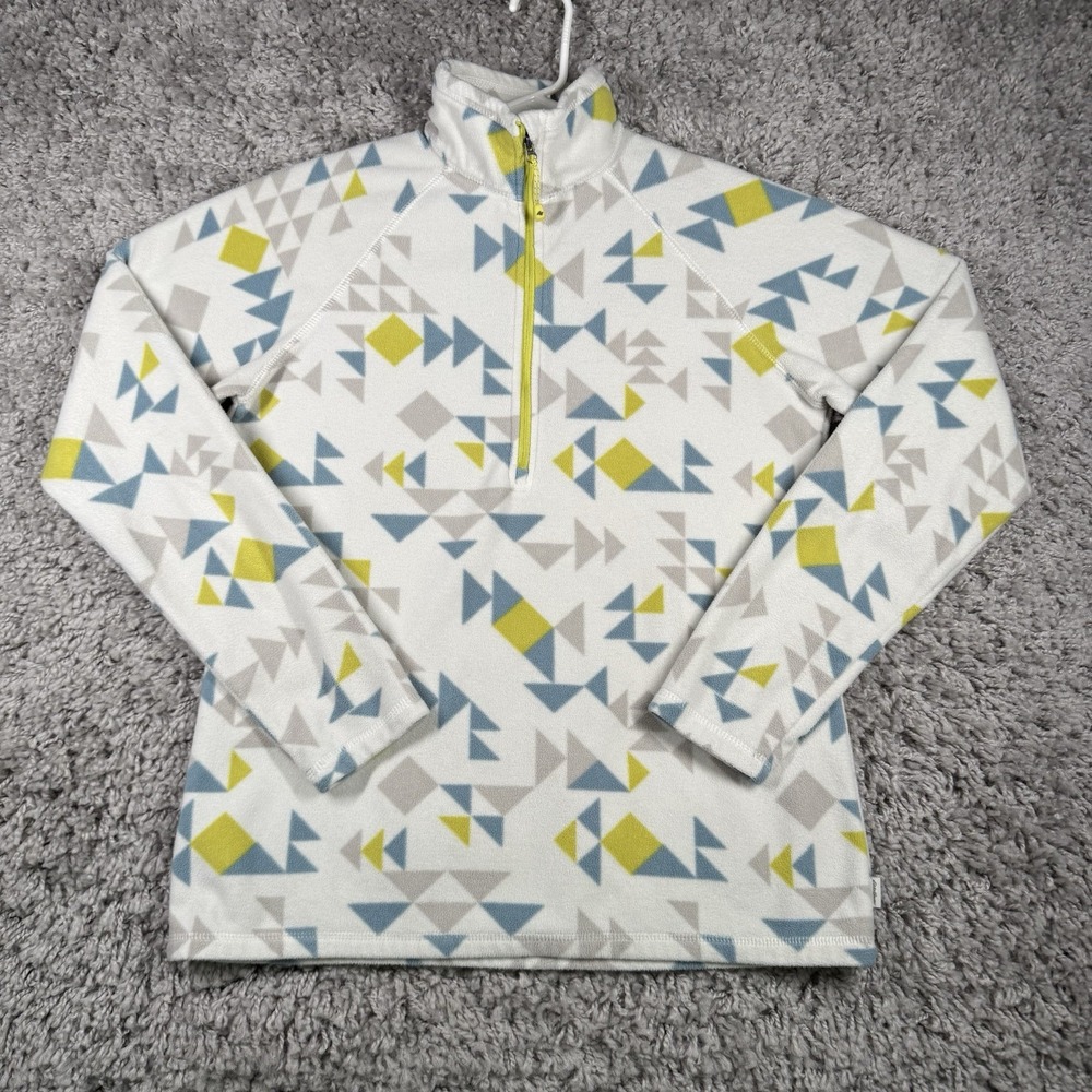 Eddie Bauer Fleece 1/4 Zip Women's Pullover Long Sleeve Geometric Tall Medium TM